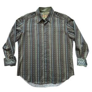 Robert Graham Classic Multicolor Knowledge Wisdom Truth Button‎ Down Shirt Large